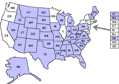 Iowa and Arizona permit to carry coverage map